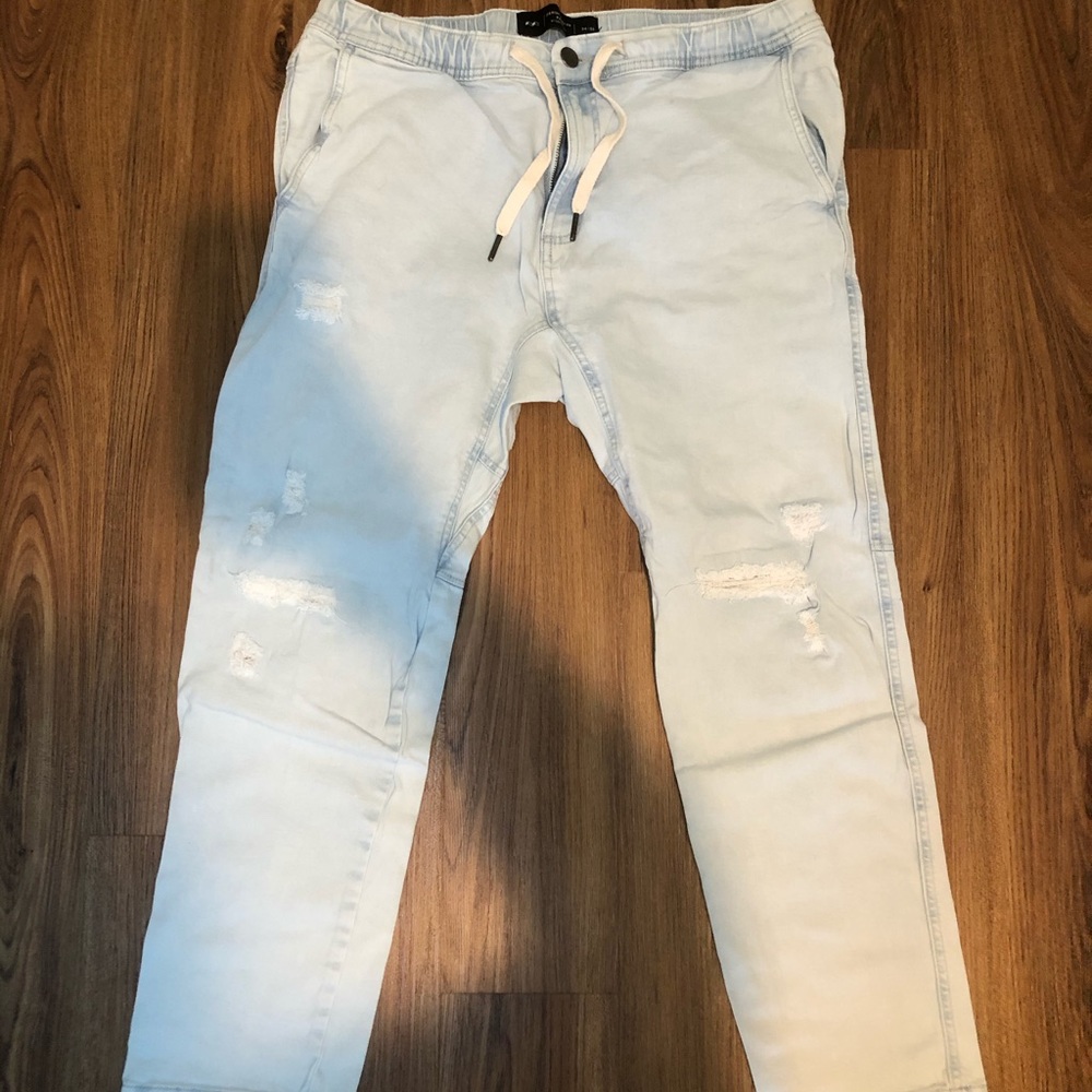 Cotton On- Denim Roller Pant Light Blue  - Size 34